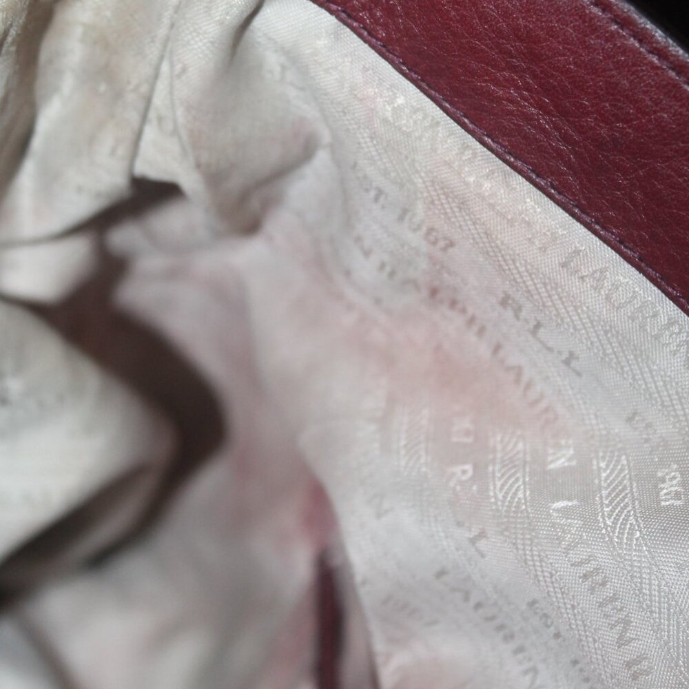 $348 Slouchy Large Merlot Leather Governor's Lodge Hobo Shoulder Bag Purse - Picture 13 of 14